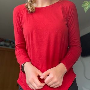 women’s plain pj red long sleeve